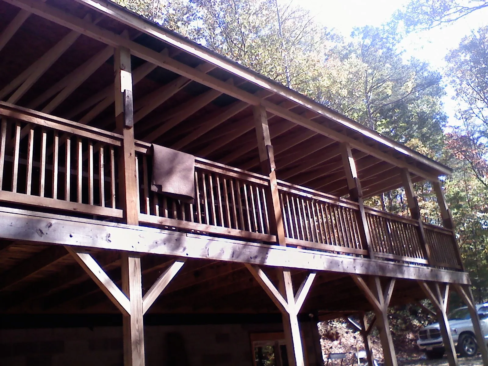 Timber framing under a new elevated porch and deck — Roof Leak Repair in Ada by Roofing Brothers